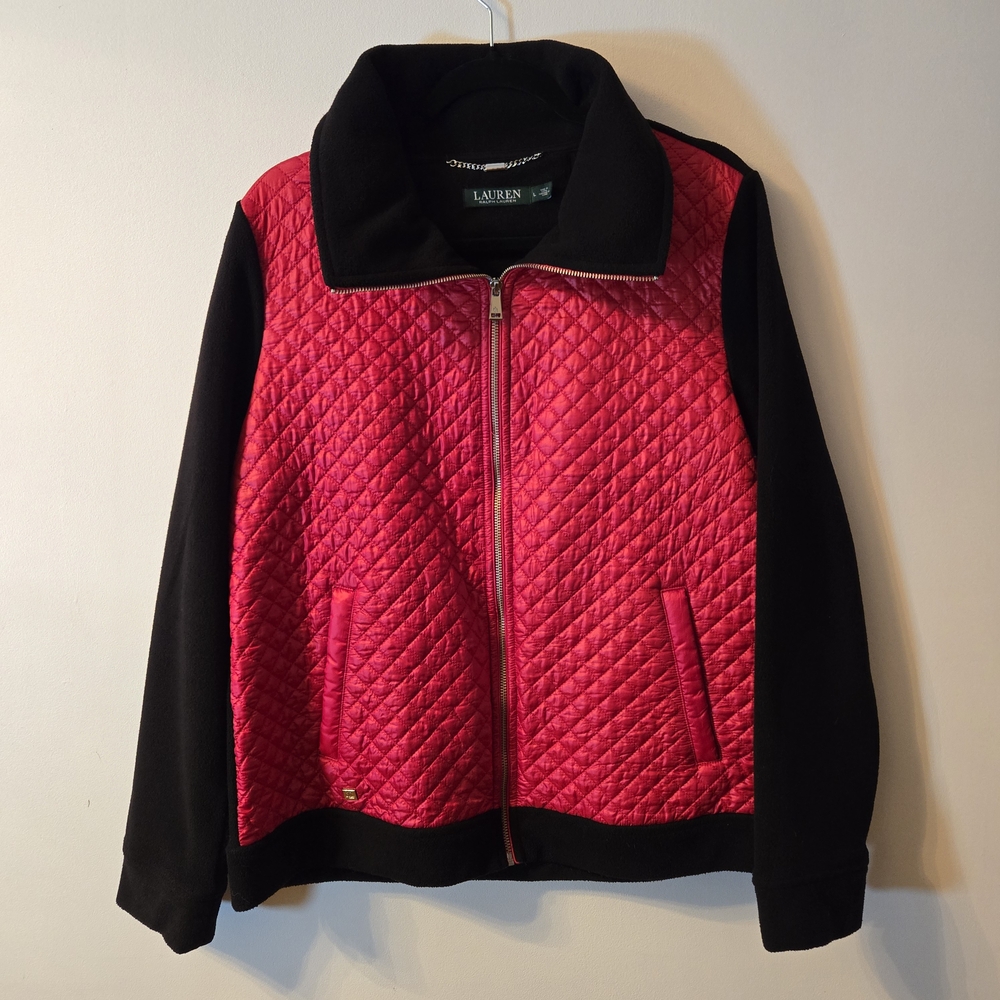 Ralph Lauren Red Quilted Fleece Jacket